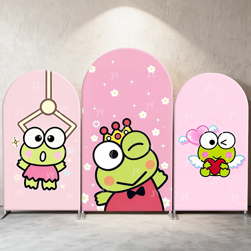 

Keroppi Royal & Magical Theme Arch Backdrop Cover Cute Cartoon Scene For Kids Birthday Baby Shower Photo Booth Decor Background
