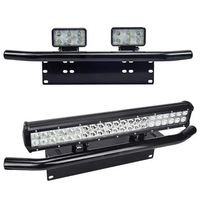 Front Bumper License Plate Bracket Aluminum Universal Log Light Mount Durable Structure for Off Road Vehicles