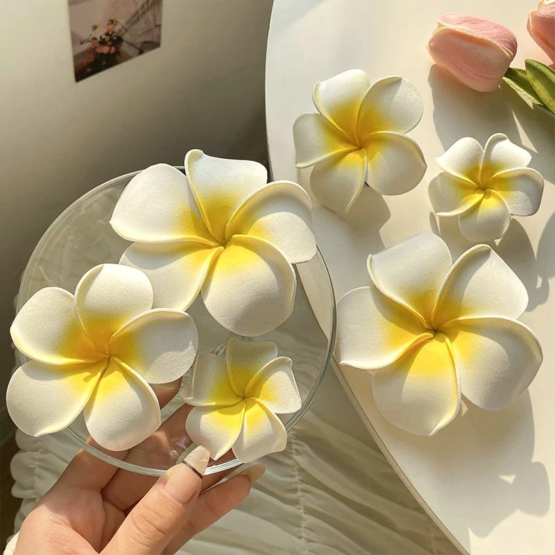 2024 New Plumeria Flower Hair Clips Women Girls Lovely Egg Flower Barrette Hawaiian Wedding Bridal Hair Jewelry Accessories