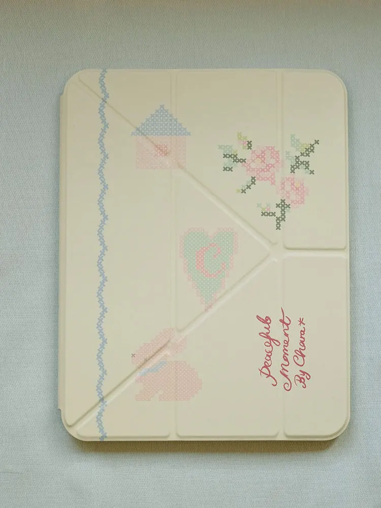 Retro Cute Rabbit Rose Y2K Tablet Case For iPad Pro 11 12.9 13 A16 M2 M4 M3 M5 Shell 5/6/7/8/9/10/11th Mini Air 3 4 5 6 7 Cover