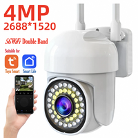Tuya Dual-band WiFi PTZ Camera Outdoor Waterproof Security Two-way Audio AI Human Detection Tracking CCTV Monitoring IP Camera