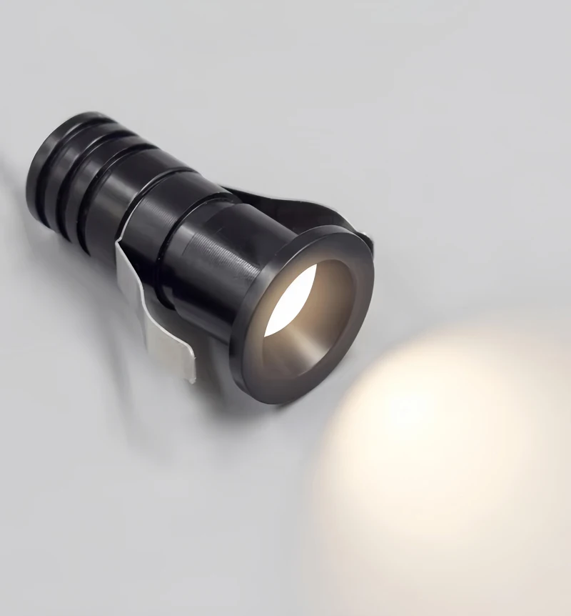 

10-Pack Anti-Glare Cabinet Spotlight 1W Tiny Recessed Light in White/Black/Gold For Shelves & Display Cases