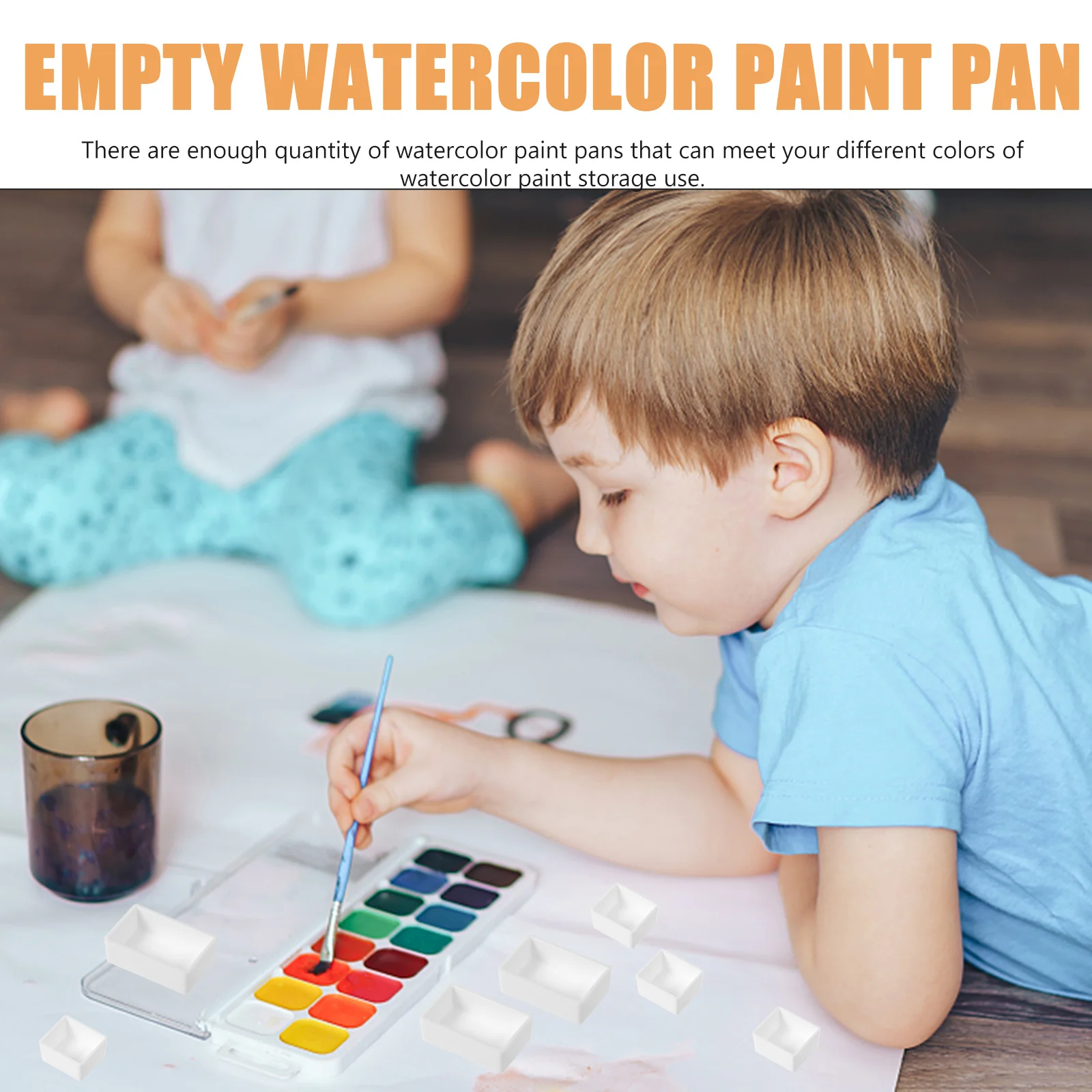 

1Set Empty Watercolor Pans Plastic Full Half Paint Storage for Acrylics DIY Painting Set Accessories Artists Kids Use
