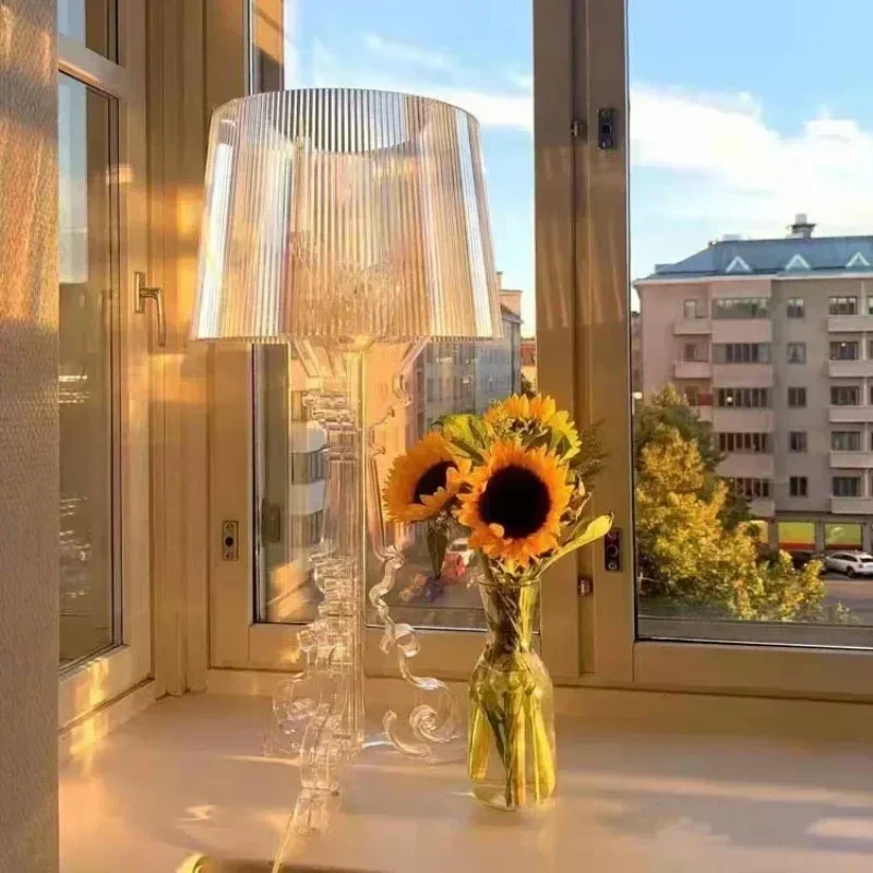 Transparent White Baroque Ghost Table Lamp Bedroom Bedside Simple Modern Creative Personality Indoor decorative desk lamp