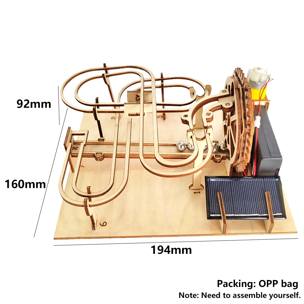 Wooden Puzzle Marble Run Gear Engineering Transmission Building Kit DIY Assemble Model Steam Educational Toys Gift for Child