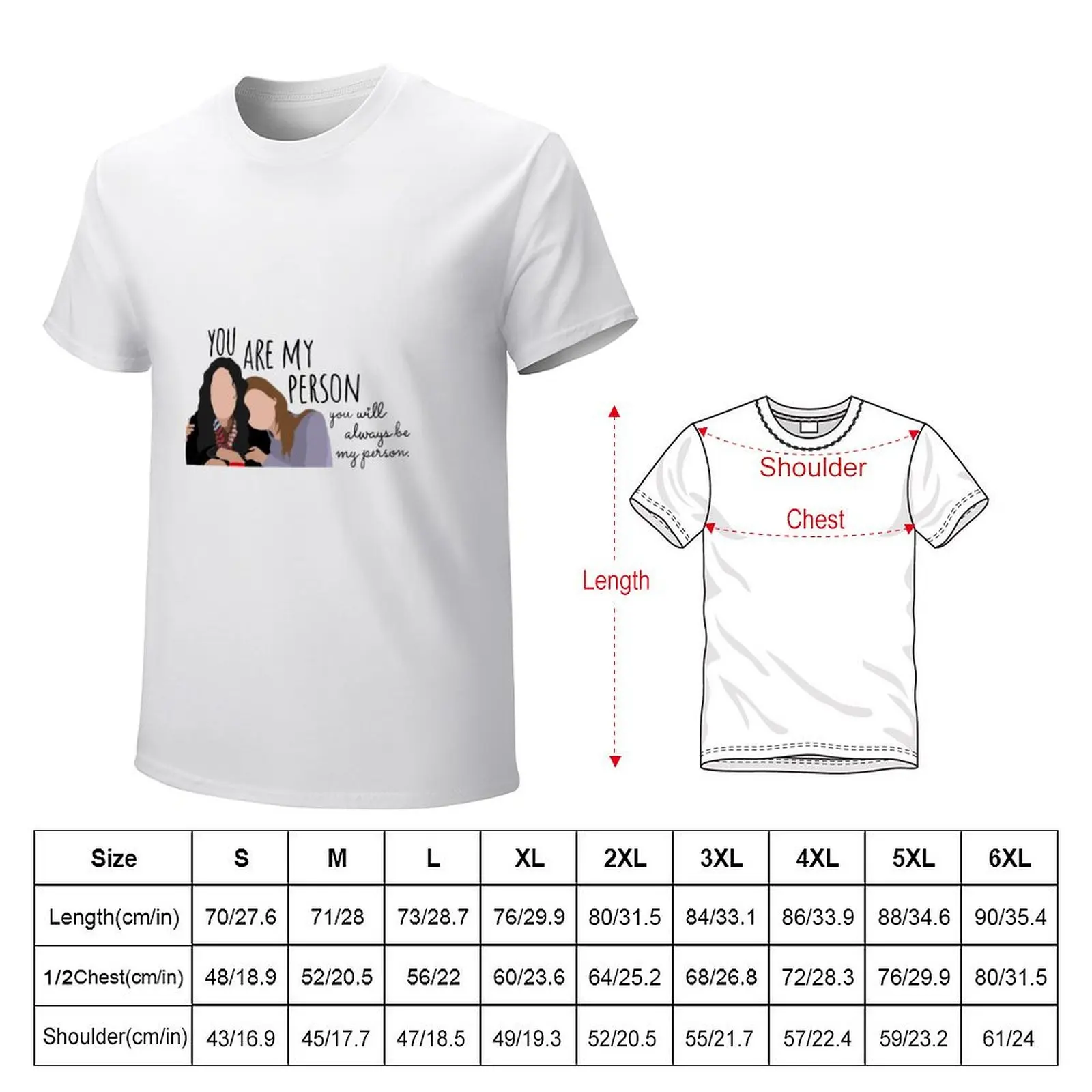 Meredith & Cristina “you are my person” T-shirt anime sports fans plain black t shirts men