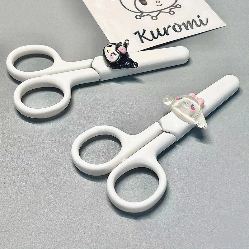 2pcs sanrio Scissors Cinnamoroll Kuromi Student Office Stationery Scissors Wholesale Art Safety Round Head Scissors Cutting Tool