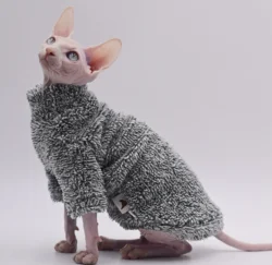 Duomasumi macio dupla face fofo casaco de inverno calor casaco para gato espessamento esfinge sphynx roupas de gato sem pêlos roupas de gato