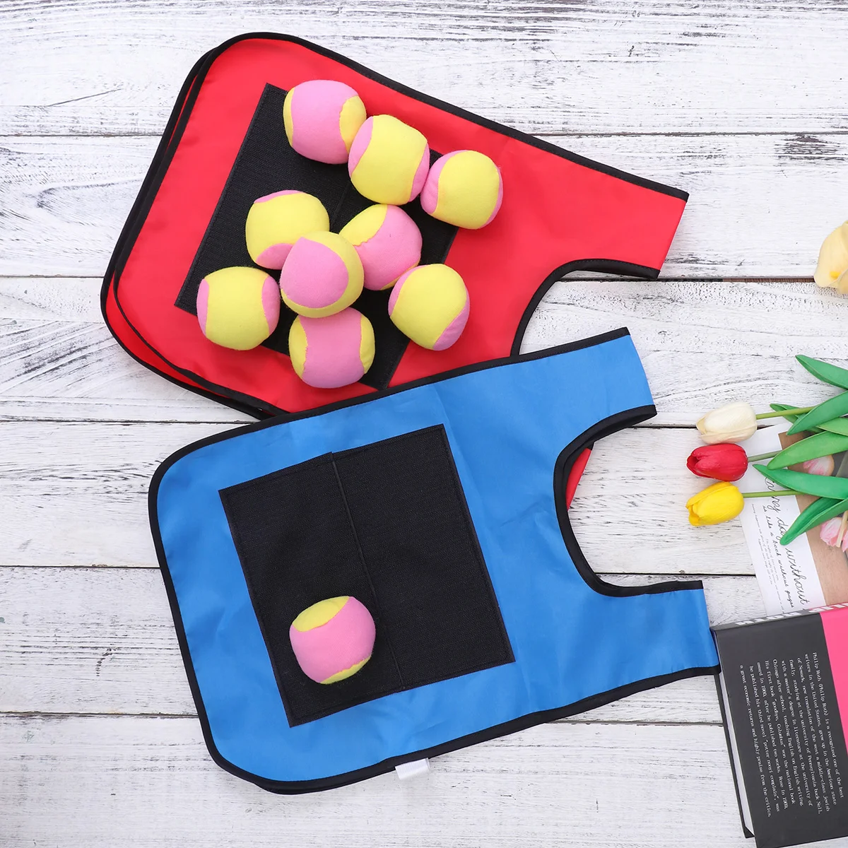 12pcs Children Sticky Ball Vest Sticky Jersey Vest Game Props Sticky Ball Vest for Kids