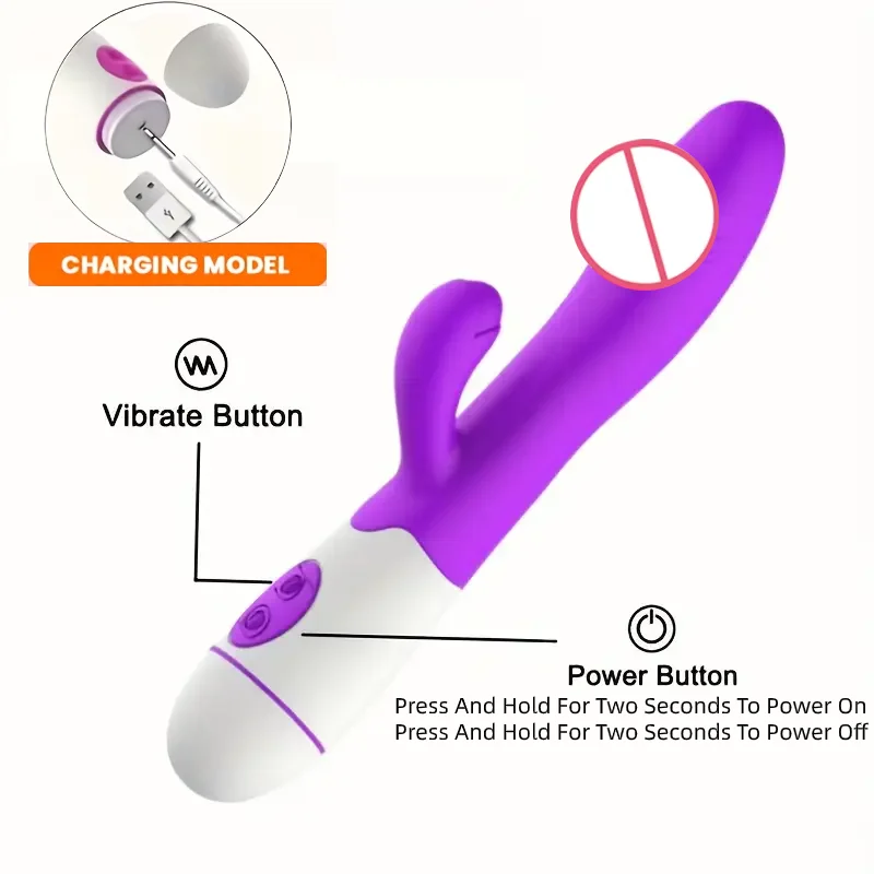 قابلة للشحن دسار أرنب هزاز المزدوج الاهتزاز G بقعة جهاز تدليك للمهبل AV عصا البظر الجنس لعب للنساء الإناث الاستمناء