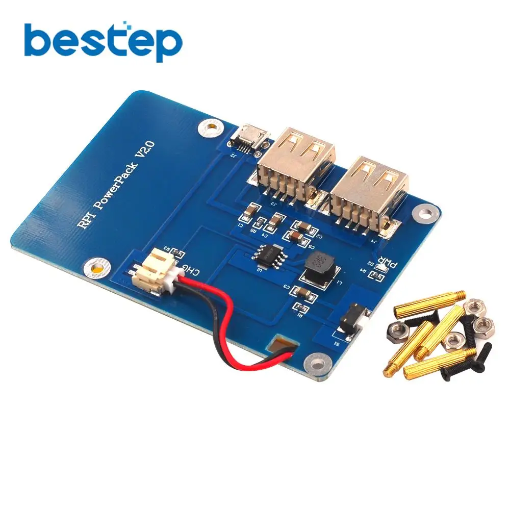 Lithium Battery Pack Expansion Board Power Supply with Switch for Raspberry Pi 3,2 Model B,1 Model B+ Banana Pi