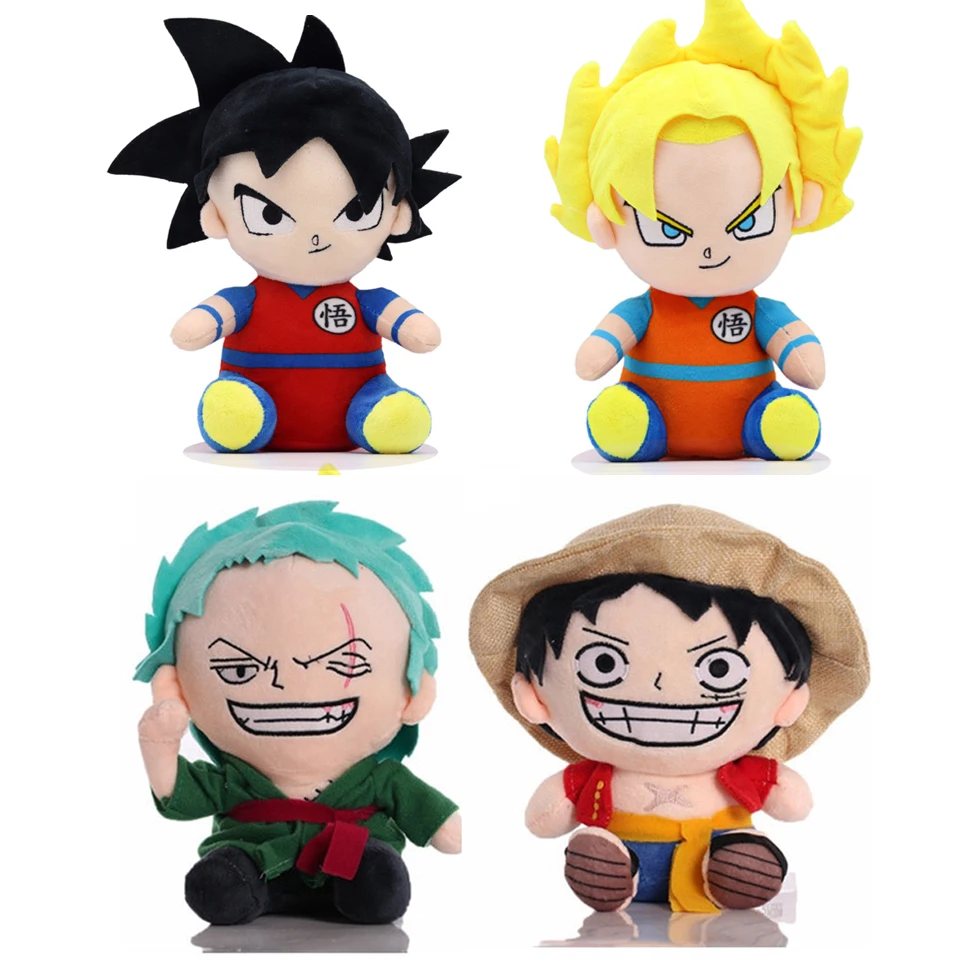 HOT Anime 25cm OnePiece Plush Toys Cartoon Figure Luffy Chopper Ace Roronoa Zoro Cute Stuffed Doll Kids Xmas Gifts Birthday