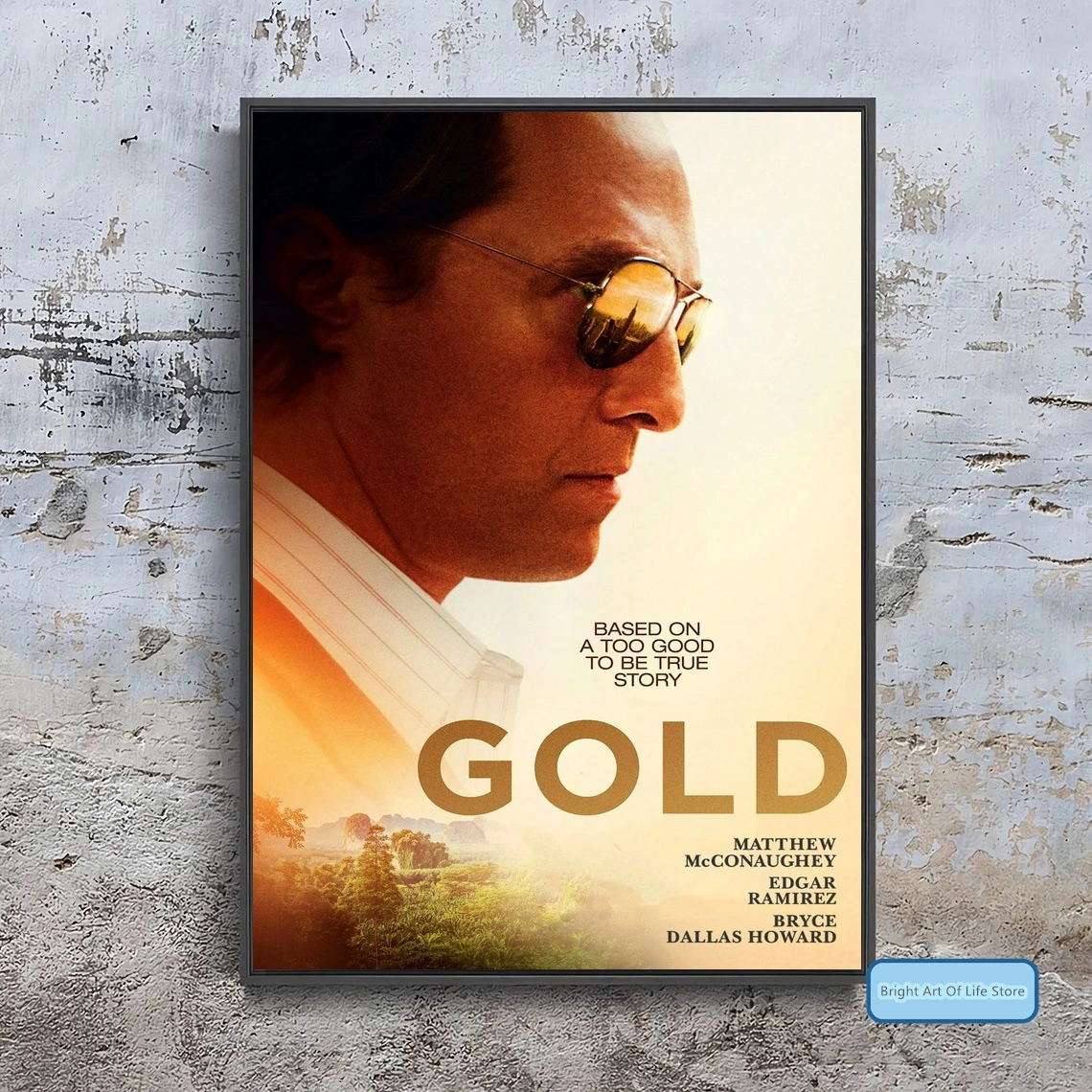 

Gold (2016) Movie Poster Cover Photo Canvas Print Wall Art Home Decor (Unframed)