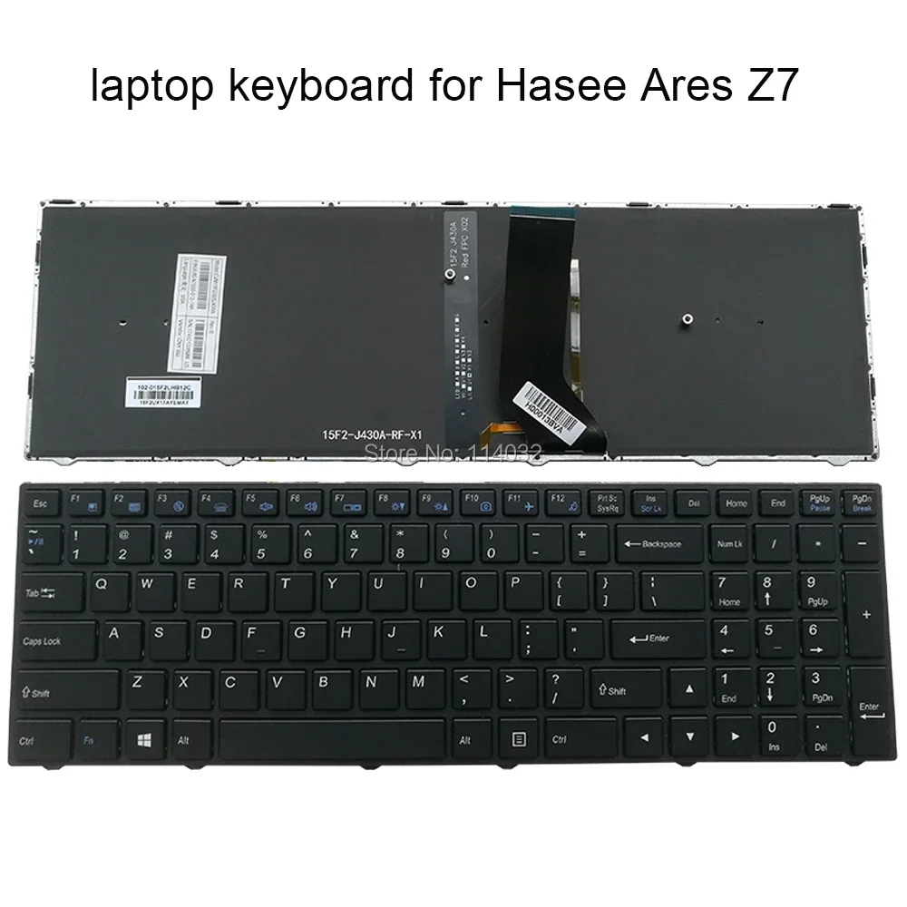 US Russian Backlight Keyboard For Hasee K680E For Clevo N250 N251 N750BU CVM15F23USJ430A 6-80-N7500-012-1HA RU English Backlit