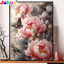 Pittura diamante peonia rosa nuovo 2024 fai da te pieno quadrato diamante rotondo mosaico ricamo bella rosa natura morta decorazioni per la casa regalo