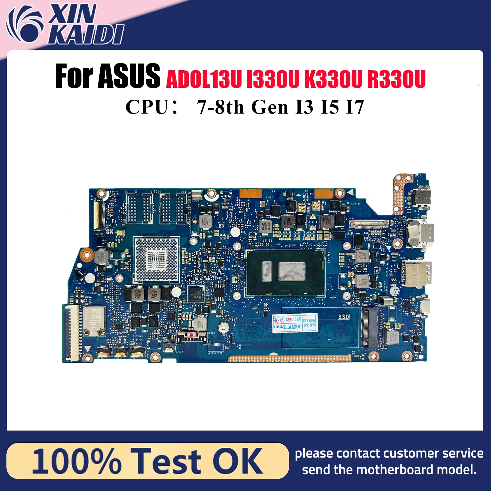 

X330UA Материнская плата для ноутбука ASUS V330U I330U X330UN X330UL X330U K330U X330UF S330U ADOL13U R330U Материнская плата с процессором I3 I5 I7