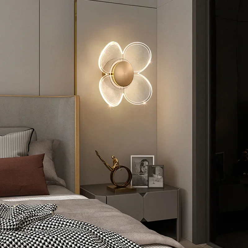 Petal Lamps Bedroom Bedside Wall Lamp Mirror Headlamp Light Luxury Wall Light Wall Door Headlamp Modern Living Room Decor Lights