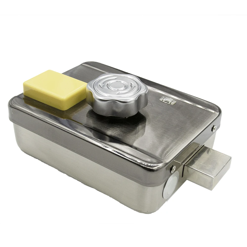 13.56Mhz IC Electronic Lock AA Battery Powered Access Control Lock Electric Rim Lock Swing Gate Lock Optional 433Mhz Remote