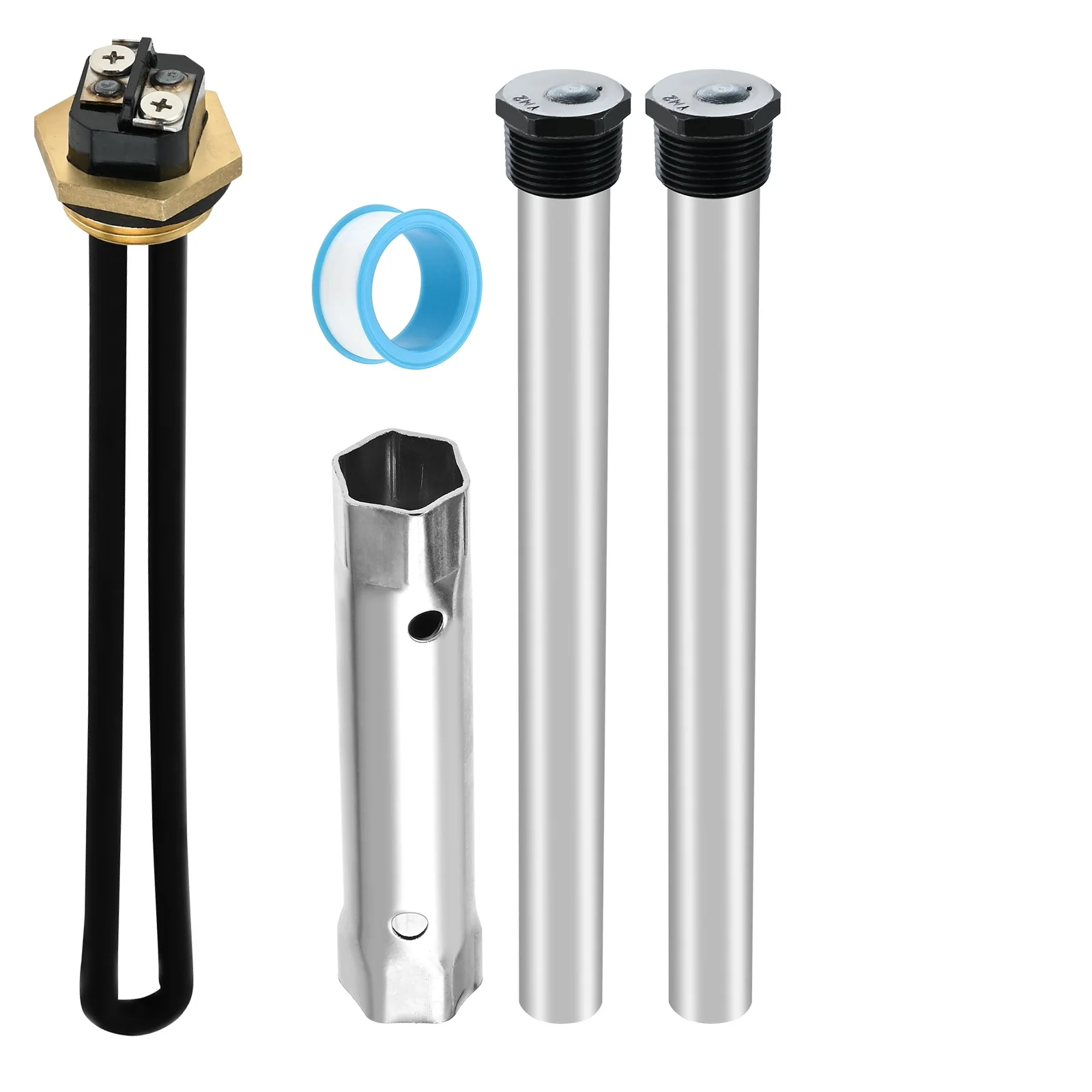 

1Set Electric RV Water Heater Elements With 1 Anode Rod 1 Dual Hex Wrench and 1 Tape Replacement Kit Compatible with Suburban