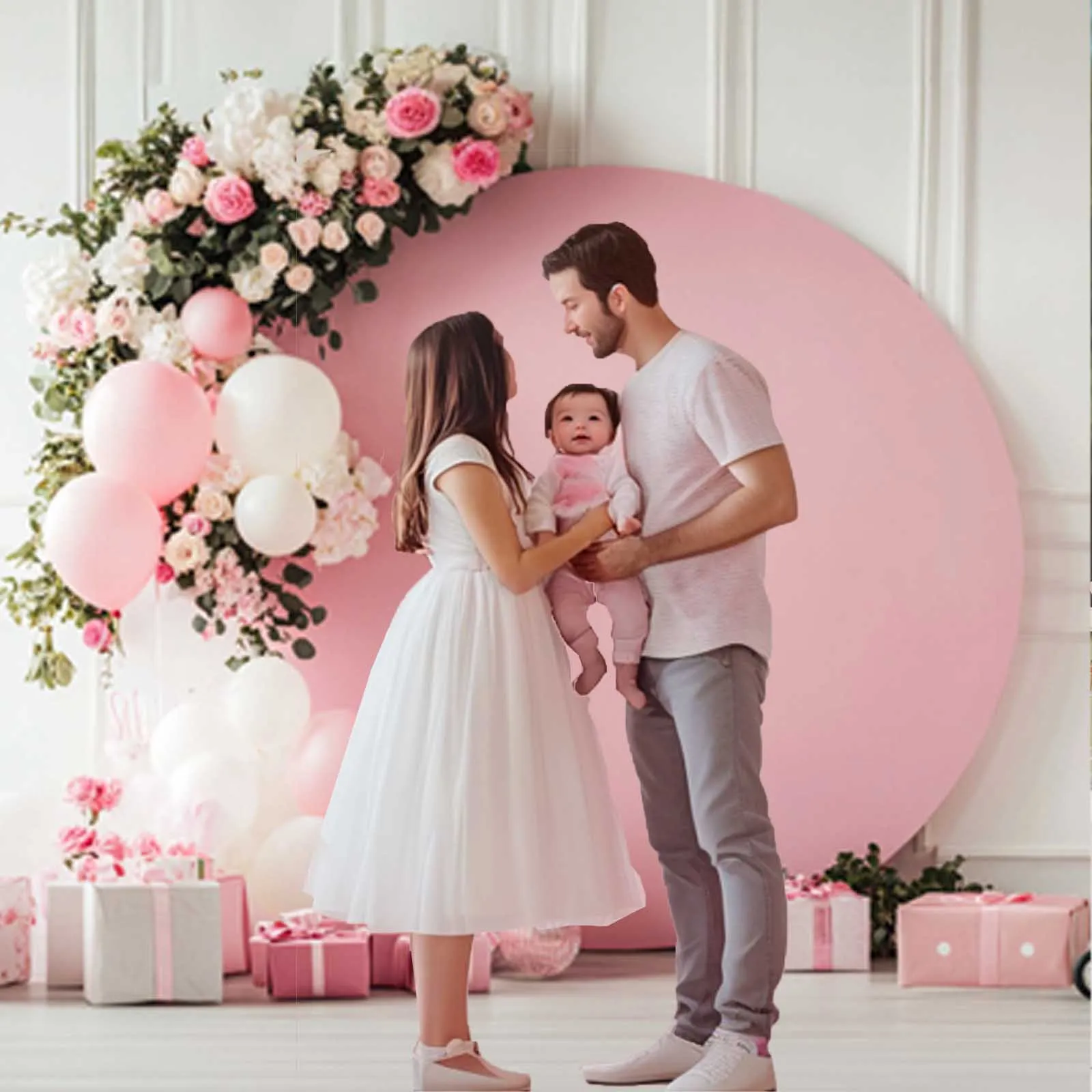 

Pink Backdrop for 7.2/6.56 ft Pink Backdrop for Girls Bridal Shower Birthday Party Photo Shoot Valentine's Day Decorations