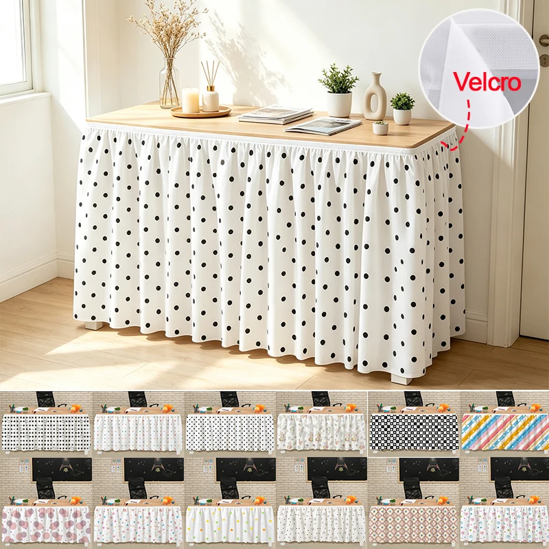 Short Curtain  Velcro and-Loop Closure,No Drilling Required - Decorative Shelf Organizer for Cabinets,Shoe Racks and Bookshelves