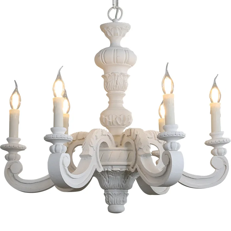 

American country French wood carving old chandelier living room dining room bedroom clothing store decorative lamps