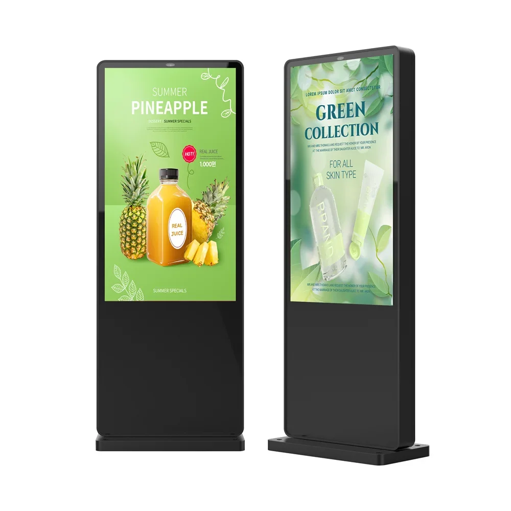 43 49 55inch Battery Powered In Store Advertising Board Display Restaurant Mobile Moveable Portable Digital Signage