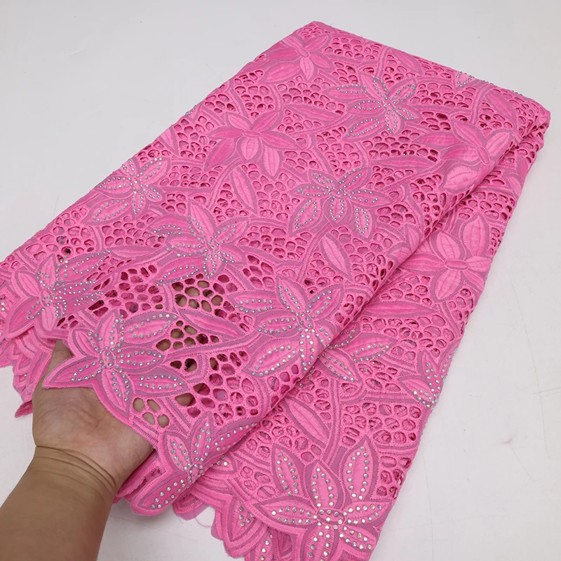 African Dry 2024 High Quality Swiss Voile In Switzerland Nigerian Cotton Lace Fabrics For Sewing