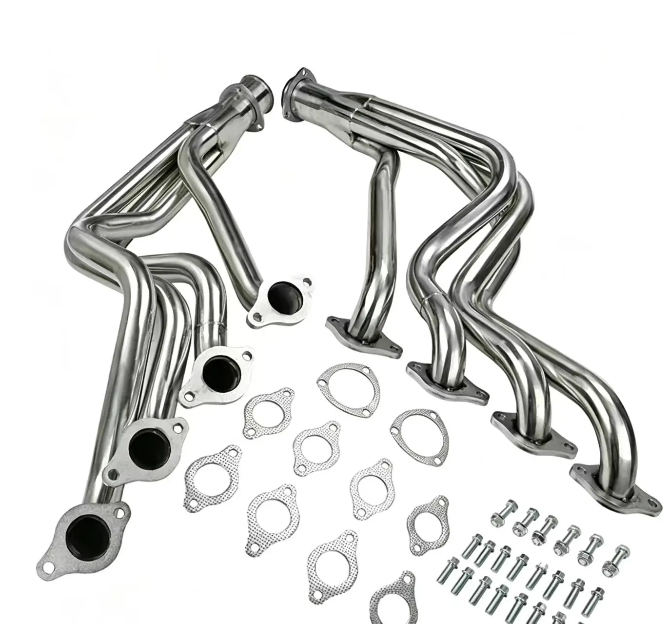 For Target Painted Steel Full-Length Exhaust Header Pair, Replacement Manifold Fits Chevy GMC Pickup SUV 396 402 427 454