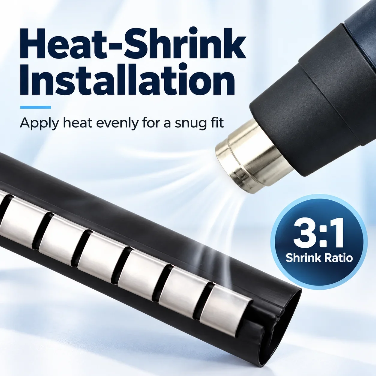3:1 Cable Sleeve For Repairing Cable's Jacket Waterproof Insulated Zippered Heat Shrinkable Tube Protect Wires