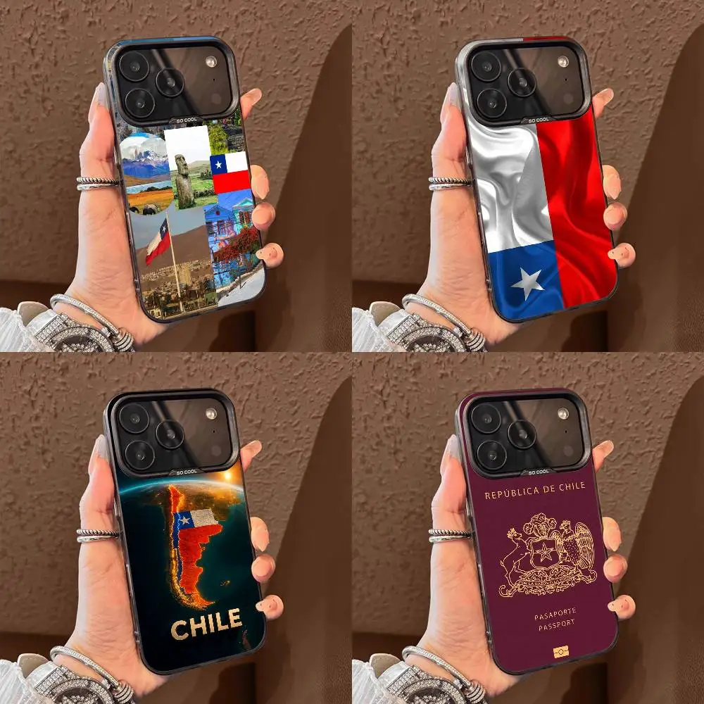 

Chile Passport Flag Map Phone Case For iPhone 17,16,15,14,13,12,11,Pro,Max,Plus,E,Air,Mini Black Tpu Cover