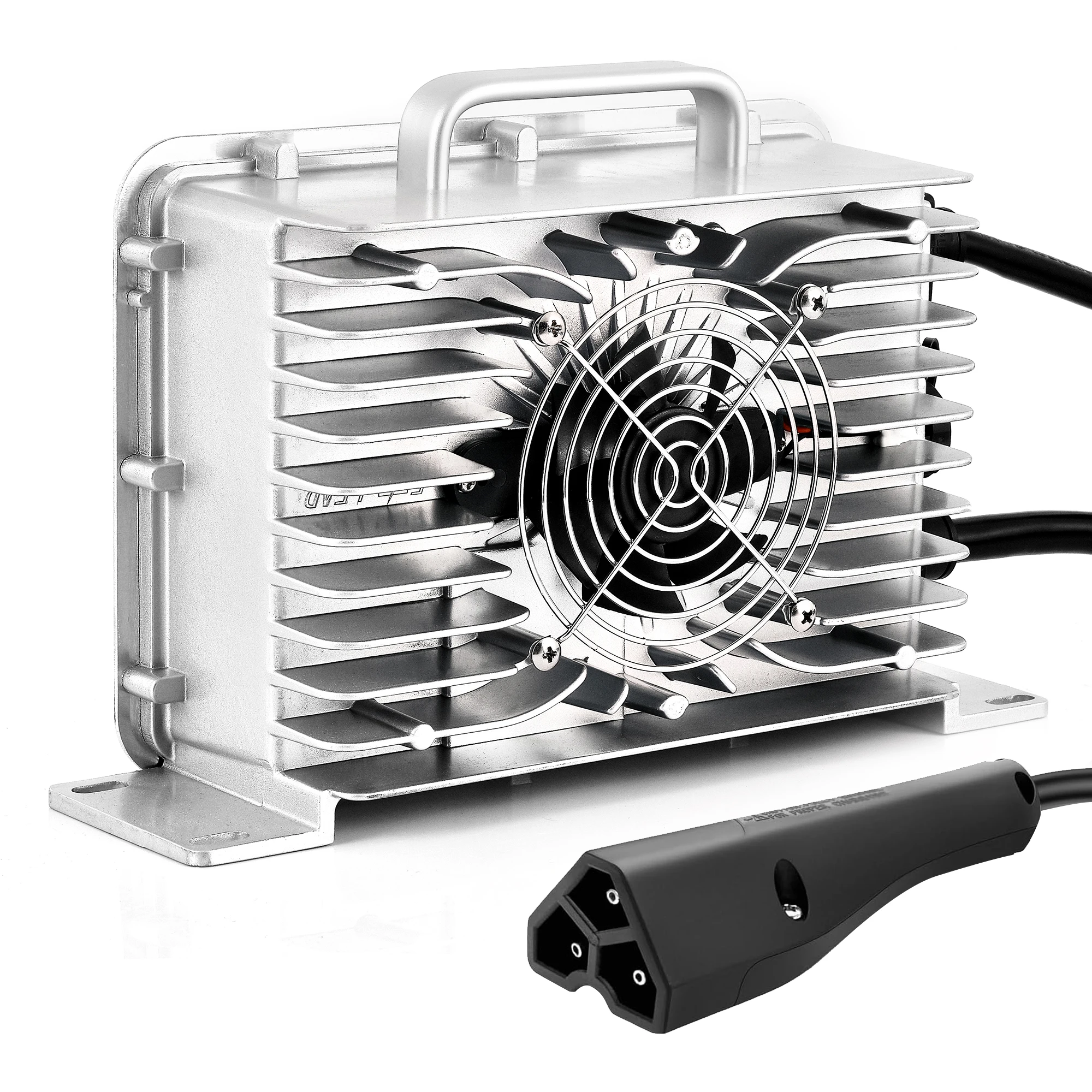 

Golf Cart Charger 15 AMP 48 Volt 1400W Quick Charge for EZGO RXV & TXT 3-Pin Triangular Plug IP67 Waterproof Durable Shell