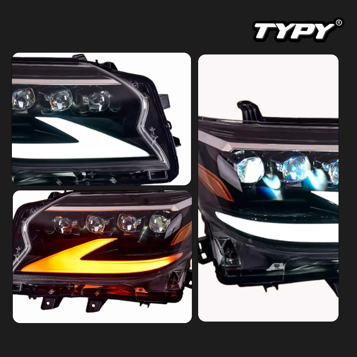 

TYPY новая светодиодная фара, обновленная, модифицированная для Lexus GX400 2010-2023, фара с динамическим сигналом, автоаксессуары