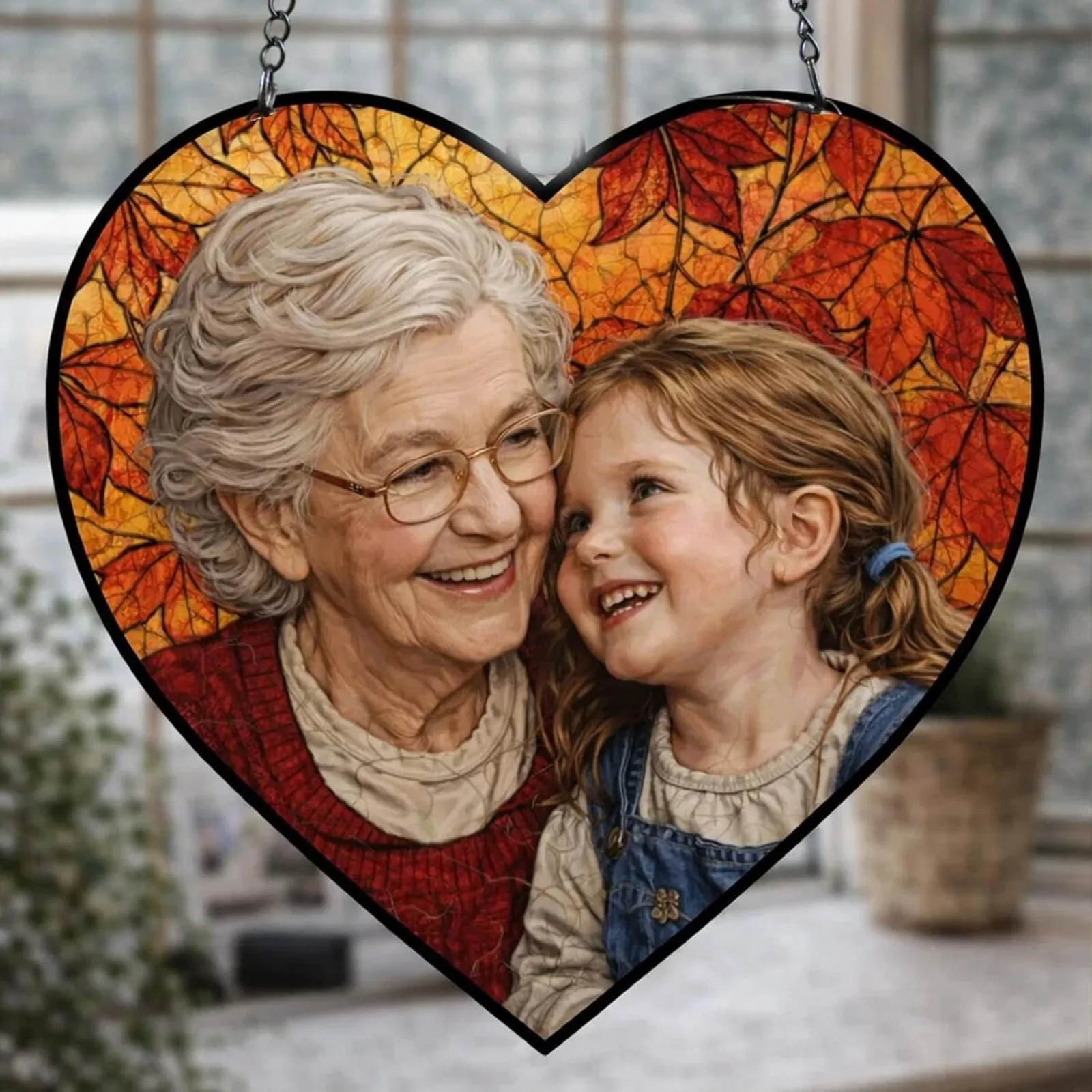Pet Lovers Memorial Keepsake Custom Photo Heart Acrylic Hanging Ornament