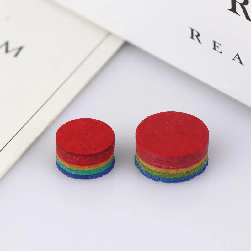 

Кожаный Радужный бильярдный наконечник, сменный наконечник для кия для снукера, спорта на открытом воздухе, 6-слойные наконечники для снукера, аксессуары для головы