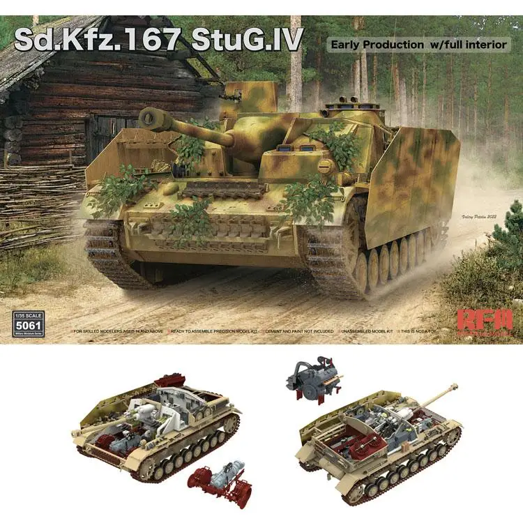 

RYEFIELD RM5061 1/35 Scale Sd.Kfz.167 StuG IV Early Production w/Full Interior Assemble Model Kit