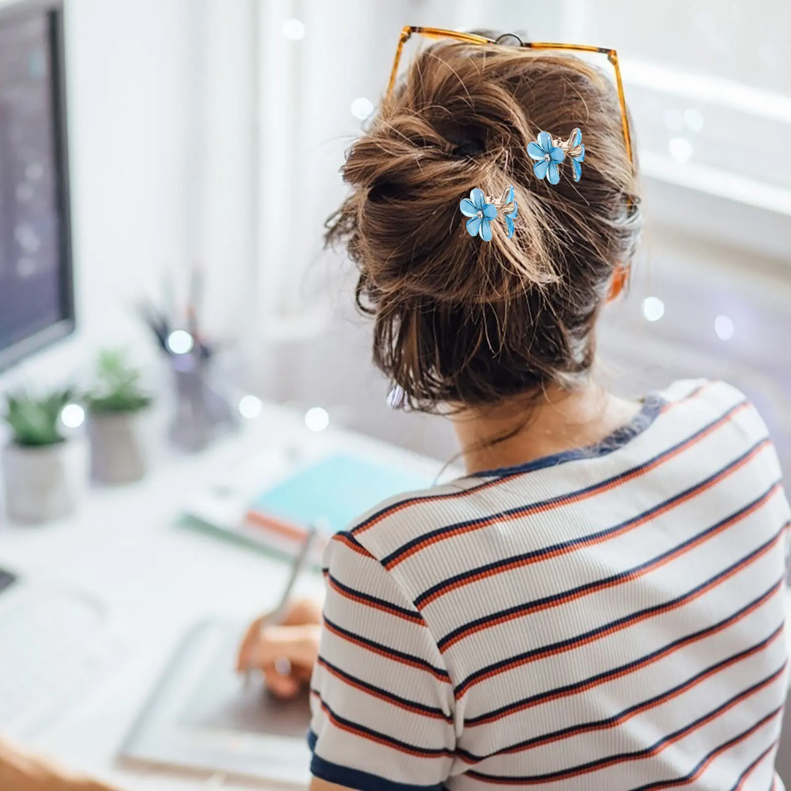 

Набор из 10 мини-заколок для волос в форме цветка камелии для девочек и малышей, для густых волос, на каждый день, идеальный подарок для вечеринки