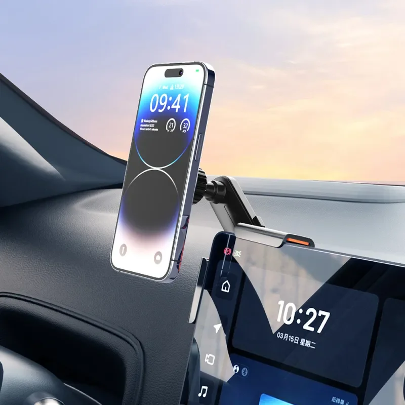 Heavy Duty Magnetic Car Phone Holder for Vehicle Dashboard Center Screen Mount 360 Rotatable Strong Neodymium Magnet Secure Hold No Slip Anti Vibration for Large Phones