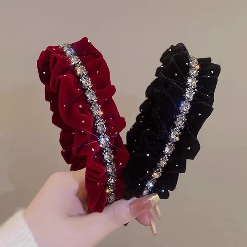 

New Fashion Satin Pearl Wide Headbands Woman Temperament Elegant Hair Bands Girl Retro Versatile Hair Hoop Hair Accessories