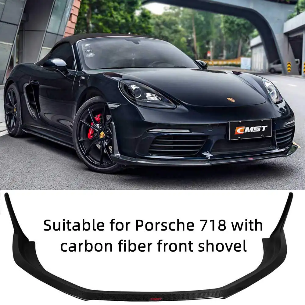 

Передний и задний спойлер из углеродного волокна для Porsche 718, задний спойлер для подбородка, заднее крыло багажного отделения