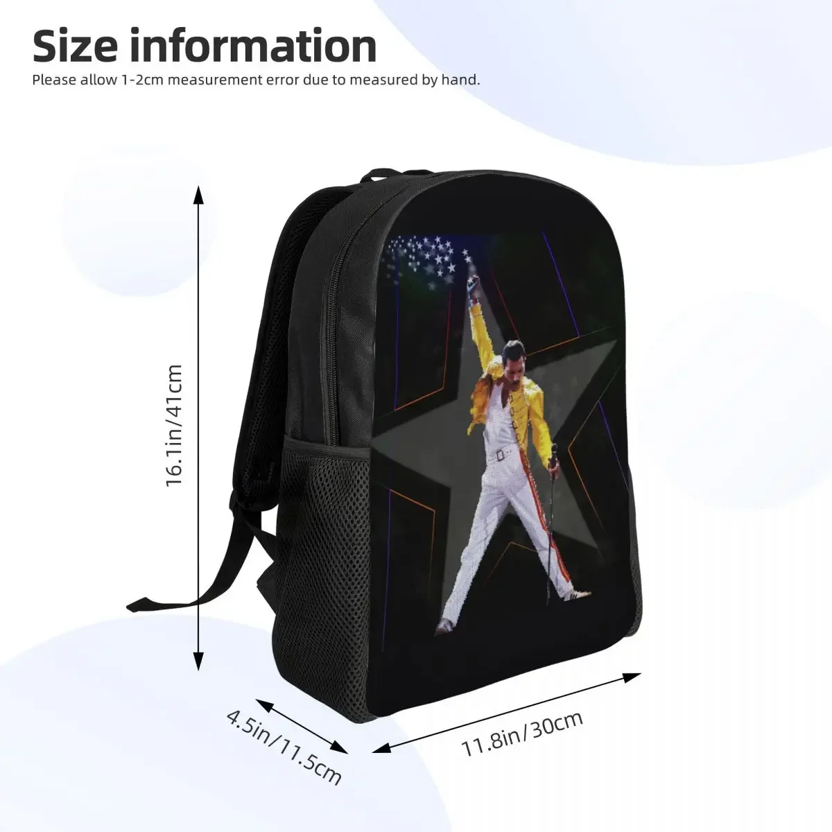 Custom Freddie Mercury Laptop Backpack Women Men Fashion Bookbag for School College Student Bags