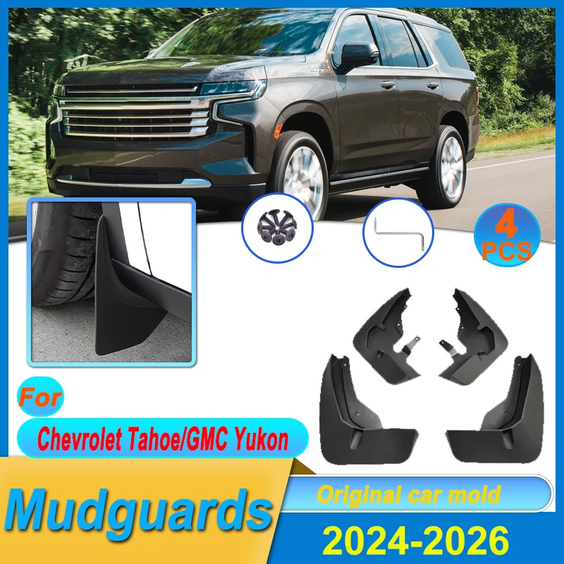 

4pcs Mudguards For Chevrolet Tahoe 2021-2024 GMC Yukon Anti-collision Mud Guard Anti-splash Mud Flap Wheel Fender Car Accessorie