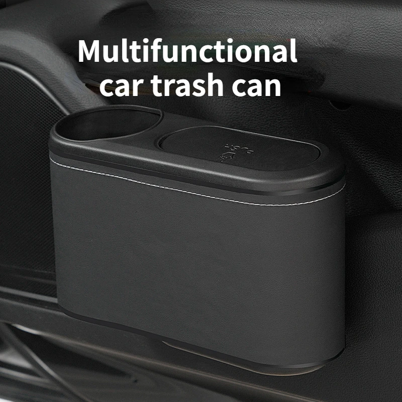 

New style hidden garbage bag Portable Car Trash Can Hanging Vehicle Garbage With Lid Multifunctional Automotive Garbage Storage