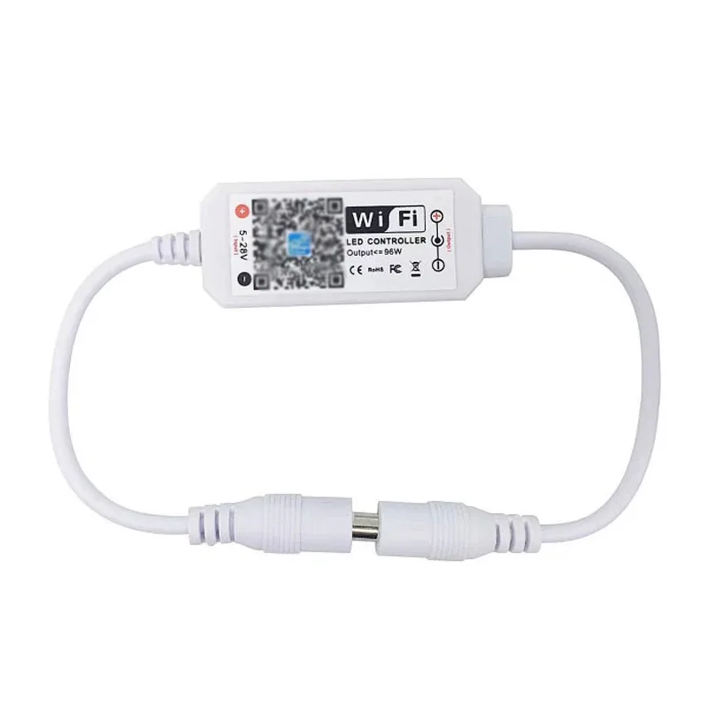 Mini Smart WiFi Dimmer Controller for Monochrome LED Strips, Voice Control & Sunrise/Sunset Dimming Via App, Low Voltage Use