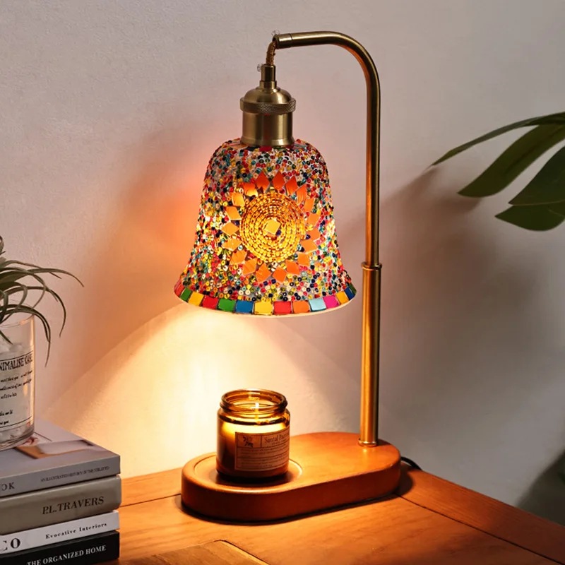 هدية عيد ميلاد مصباح بجانب السرير لغرفة النوم مصباح مكتبي مزخرف رومانسي أمريكي عتيق