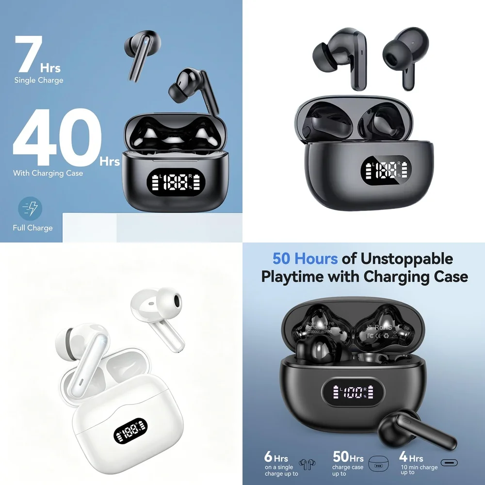 Audífonos Inalámbricos TWS BT 5.4 de Última Generación, Auriculares Estéreo Intrauditivos con Pantalla LED de Energía, Resistentes al Agua, para Deportes y Juegos, Compatibles con Samsung S26