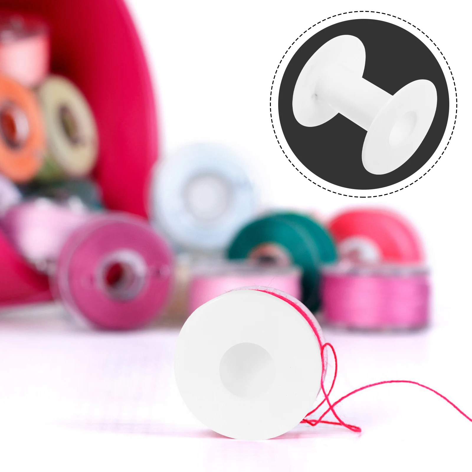 

10pcs Embroidery Machine Bobbins Plastic Thread Bobbins Empty Wire Craft Sewing Spools White For Beading Ribbon Yarn Cord