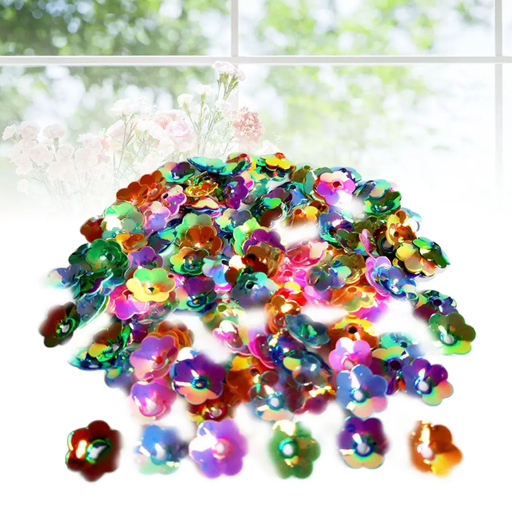 

100 г, 6 мм, блестки в форме цветка сливы, премиум-качество, яркие цвета, для рукоделия, свадебных открыток, украшений, детских поделок