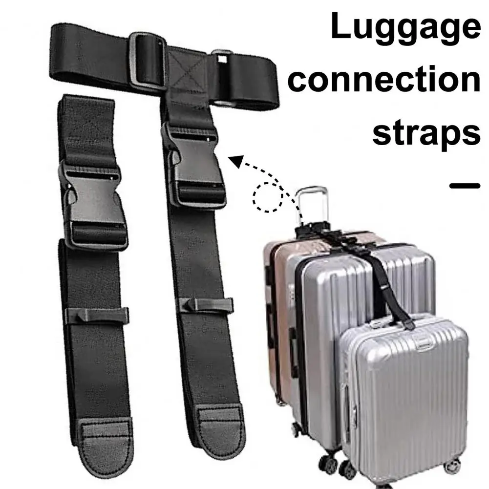 Hands-free Travel Accessory Heavy Duty Luggage Connection Straps Set Adjustable Anti-theft Suitcase Belts Travel for Secure