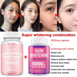 Glutathione Gummies Brightening Gummies Skin+Whitening Glutathione Capsule Natural Skin Face Body Reducing Melanin